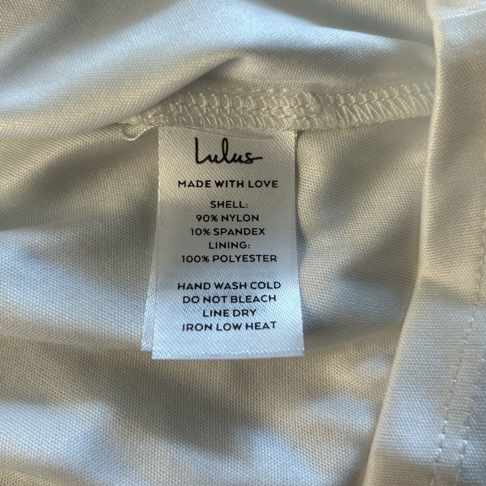 LULUS Positively Precious White Floral Mesh Tiered Halter Midi Dress A-line - Picture 7 of 10